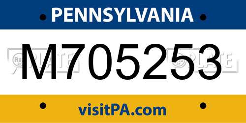 M705253 Pennsylvania License Plate