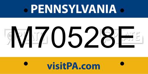 M70528E Pennsylvania License Plate
