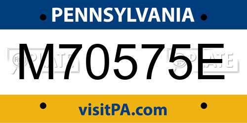 M70575E Pennsylvania License Plate