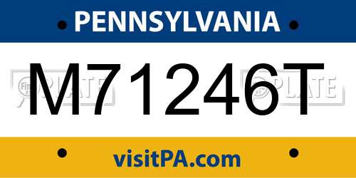 M71246T Pennsylvania License Plate