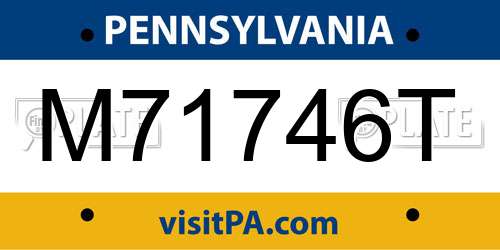 M71746T Pennsylvania License Plate