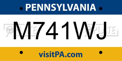 M741WJ Pennsylvania License Plate