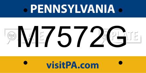 M7572G Pennsylvania License Plate