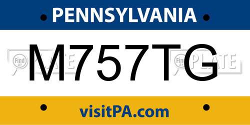 M757TG Pennsylvania License Plate