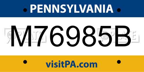M76985B Pennsylvania License Plate
