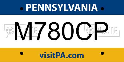 M780CP Pennsylvania License Plate