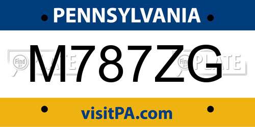 M787ZG Pennsylvania License Plate