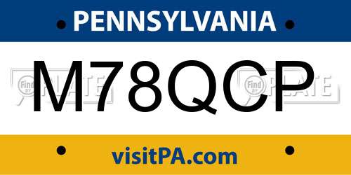 M78QCP Pennsylvania License Plate