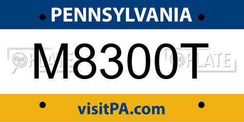 M8300T Pennsylvania License Plate