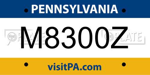 M8300Z Pennsylvania License Plate