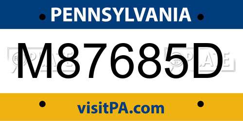 M87685D Pennsylvania License Plate