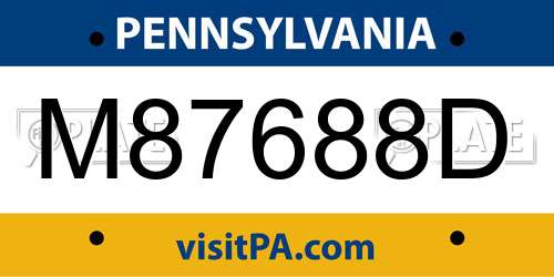 M87688D Pennsylvania License Plate