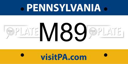 M89 Pennsylvania License Plate