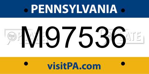 M97536 Pennsylvania License Plate