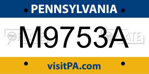 M9753A Pennsylvania License Plate