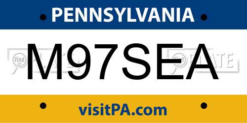 M97SEA Pennsylvania License Plate