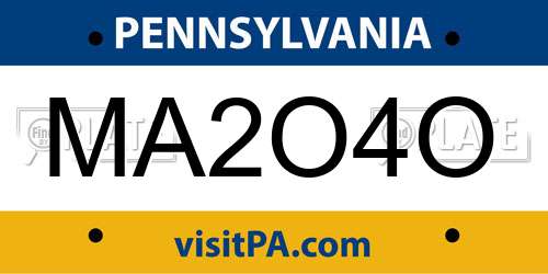 MA2O4O Pennsylvania License Plate
