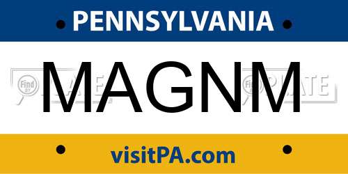 MAGNM Pennsylvania License Plate