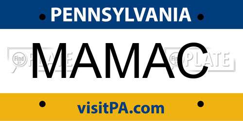MAMAC Pennsylvania License Plate