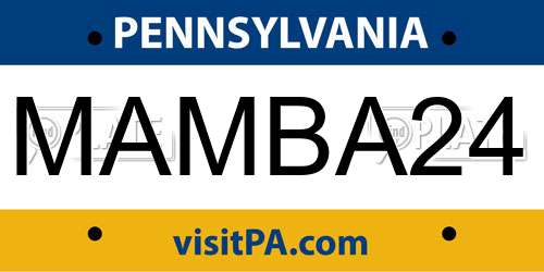 MAMBA24 Pennsylvania License Plate