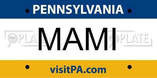 MAMI Pennsylvania License Plate