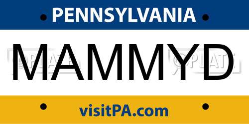 MAMMYD Pennsylvania License Plate