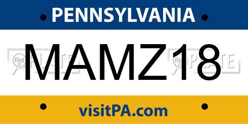 MAMZ18 Pennsylvania License Plate