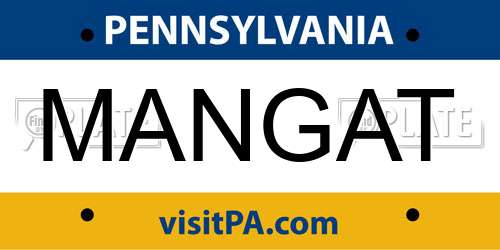 MANGAT Pennsylvania License Plate
