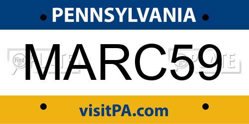 MARC59 Pennsylvania License Plate