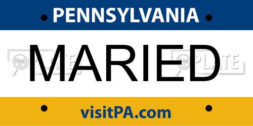 MARIED Pennsylvania License Plate