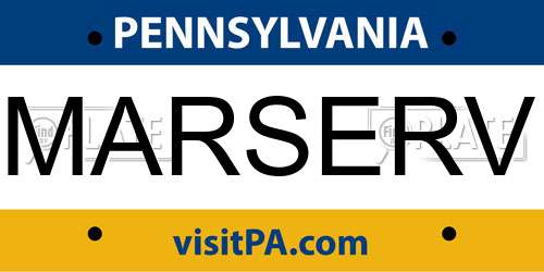 MARSERV Pennsylvania License Plate