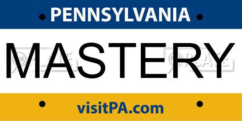 MASTERY Pennsylvania License Plate