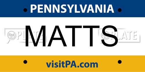 MATTS Pennsylvania License Plate