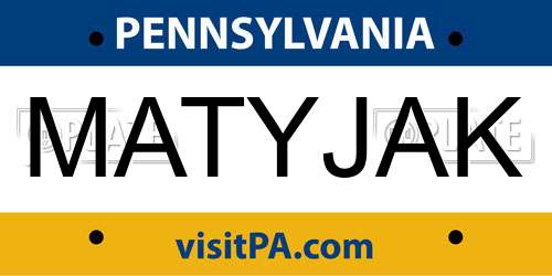 MATYJAK Pennsylvania License Plate