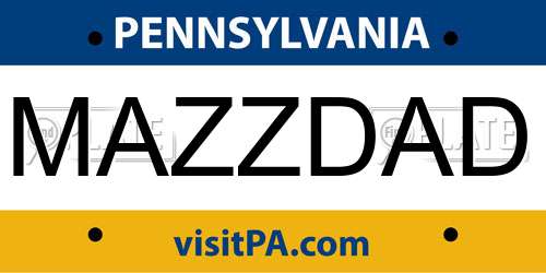 MAZZDAD Pennsylvania License Plate