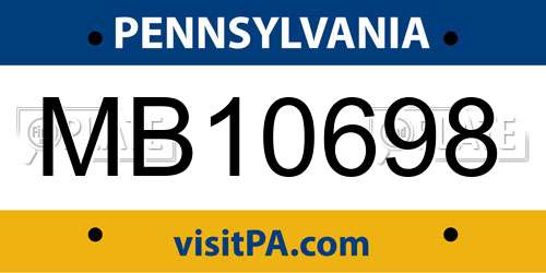 MB10698 Pennsylvania License Plate
