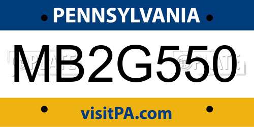 MB2G550 Pennsylvania License Plate