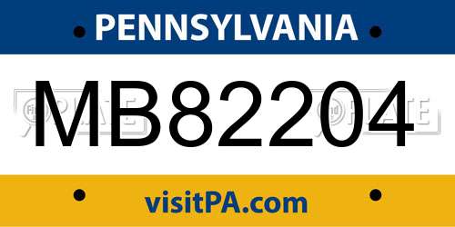 MB82204 Pennsylvania License Plate