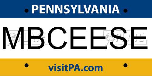 MBCEESE Pennsylvania License Plate