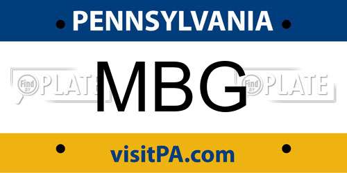 MBG Pennsylvania License Plate