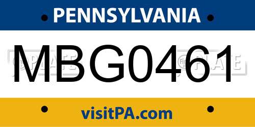 MBG0461 Pennsylvania License Plate