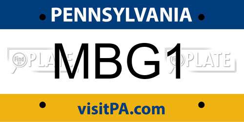 MBG1 Pennsylvania License Plate