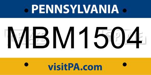 MBM1504 Pennsylvania License Plate