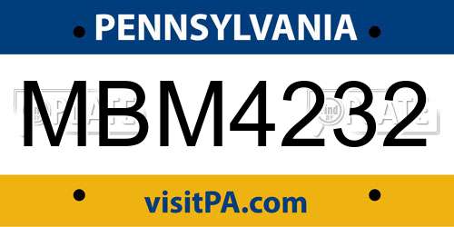 MBM4232 Pennsylvania License Plate