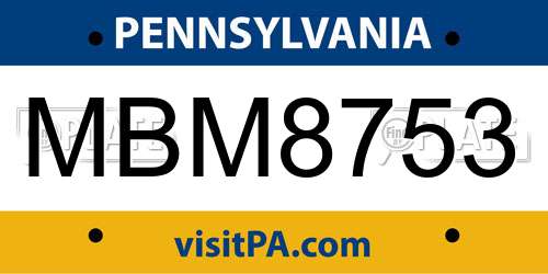MBM8753 Pennsylvania License Plate