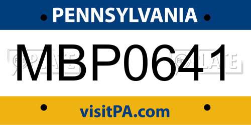 MBP0641 Pennsylvania License Plate