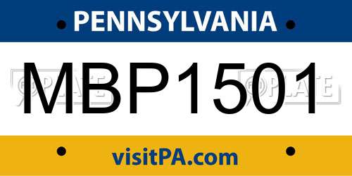 MBP1501 Pennsylvania License Plate