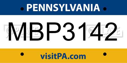 MBP3142 Pennsylvania License Plate