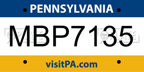 MBP7135 Pennsylvania License Plate