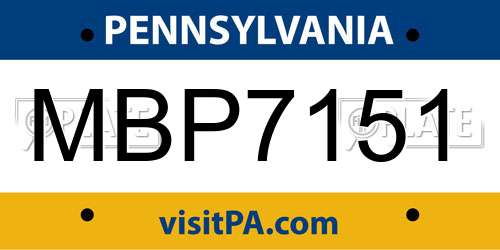 MBP7151 Pennsylvania License Plate